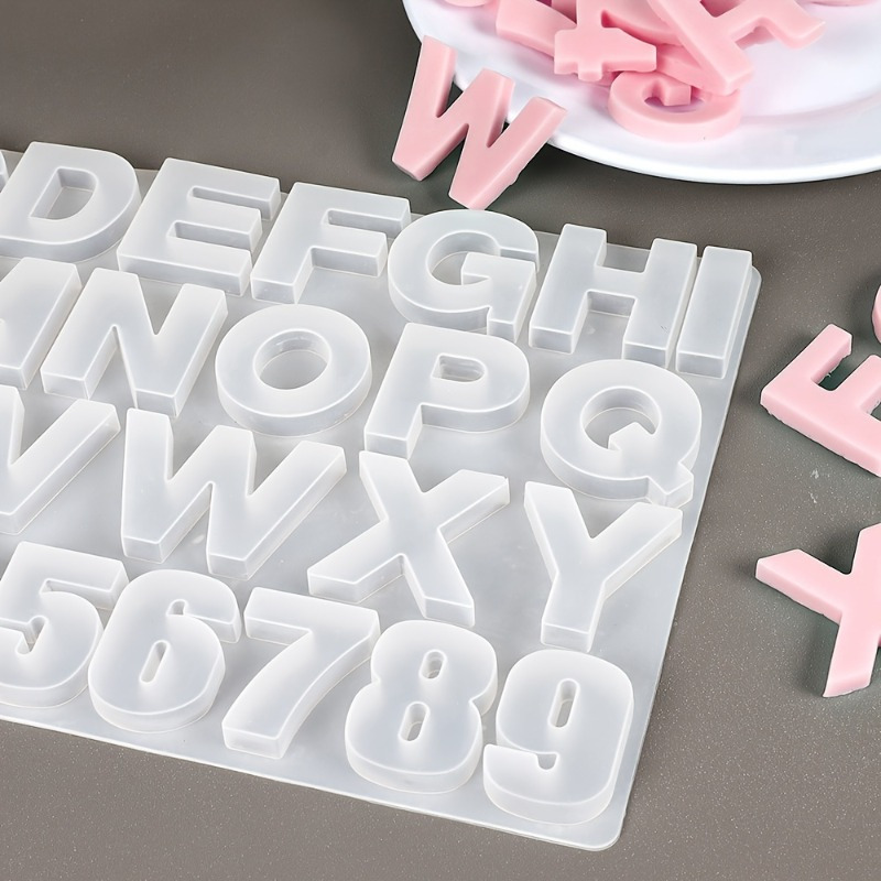 Resin Art Alphabet - A부터 Z까지의 문자 펜던트 실리콘 몰드,