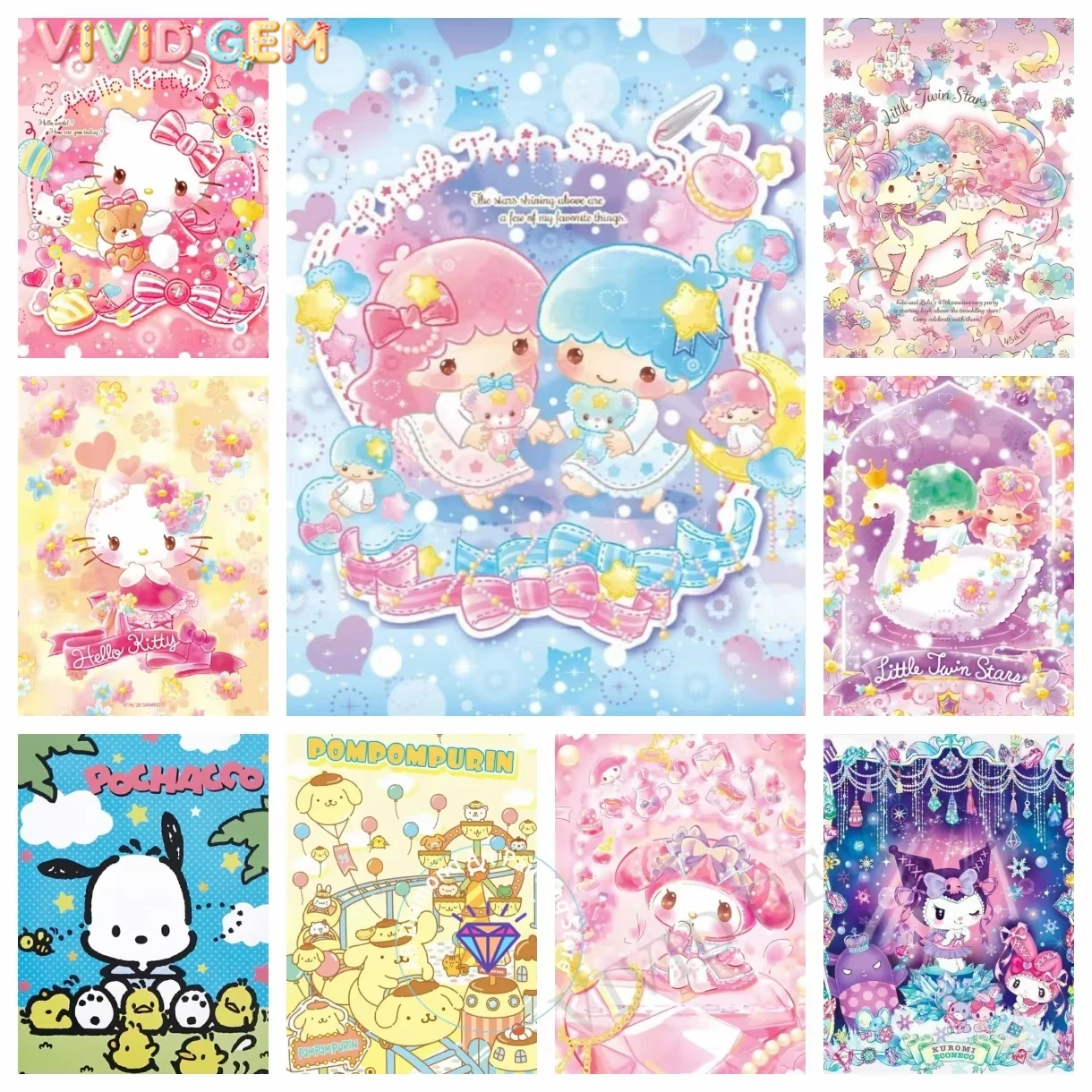 VIVID GEM 산리오 시나모롤 쿠로미 제미니 5D  - Resin Art Work 리뷰 및 가격