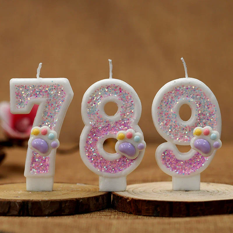 크리 에이 티브 귀여운 고양이 발 케이크 번호 생일 양 - Resin Art Alphabet 리뷰 및 가격