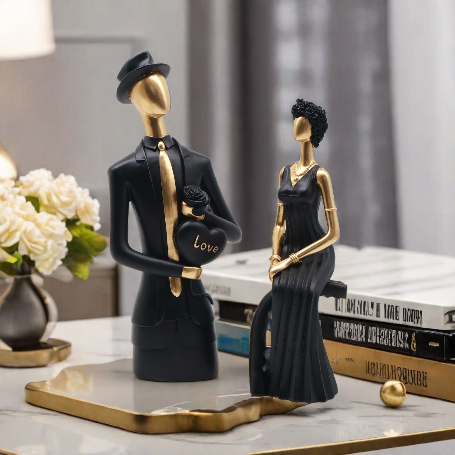데코 레진 조각상 북유럽 스타일 거실 장식품 홈 아트  - Resin Art Wedding Gift 리뷰 및 가격